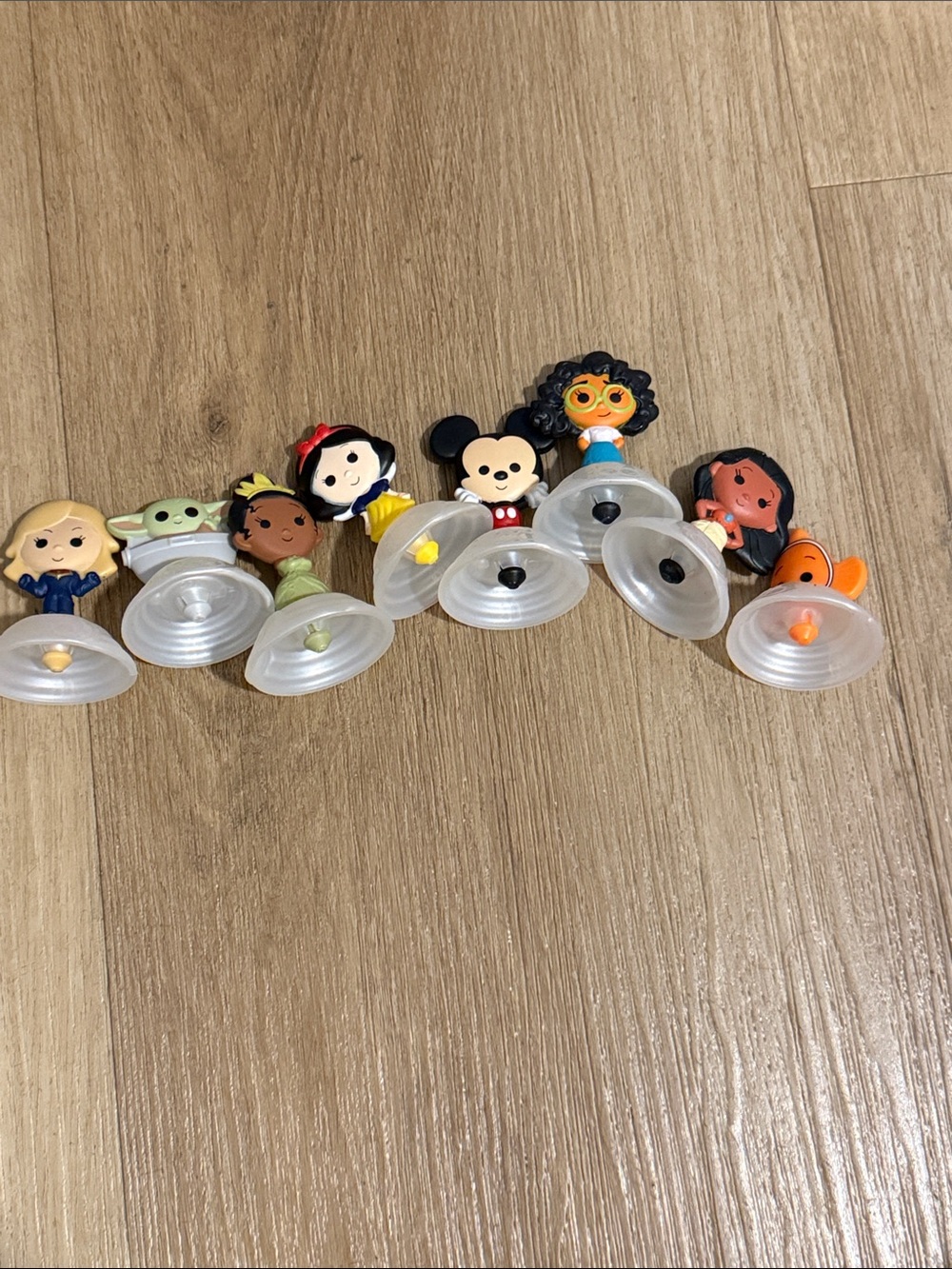 Disney Mini Character Toys - Black, Yellow, Green, Blue, Peach